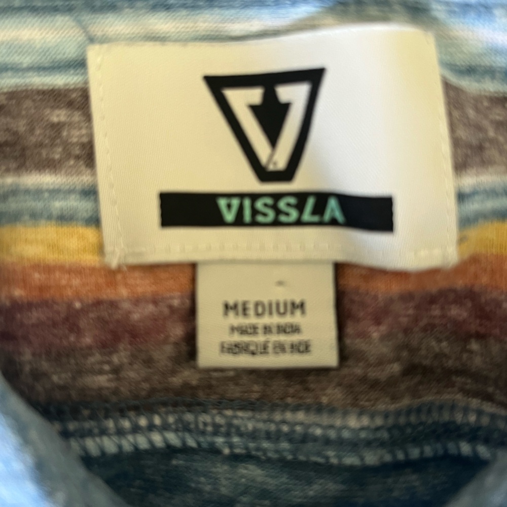 VISSLA Blue and Red Polo Shirt Classic Knit Design - Picture 6 of 11